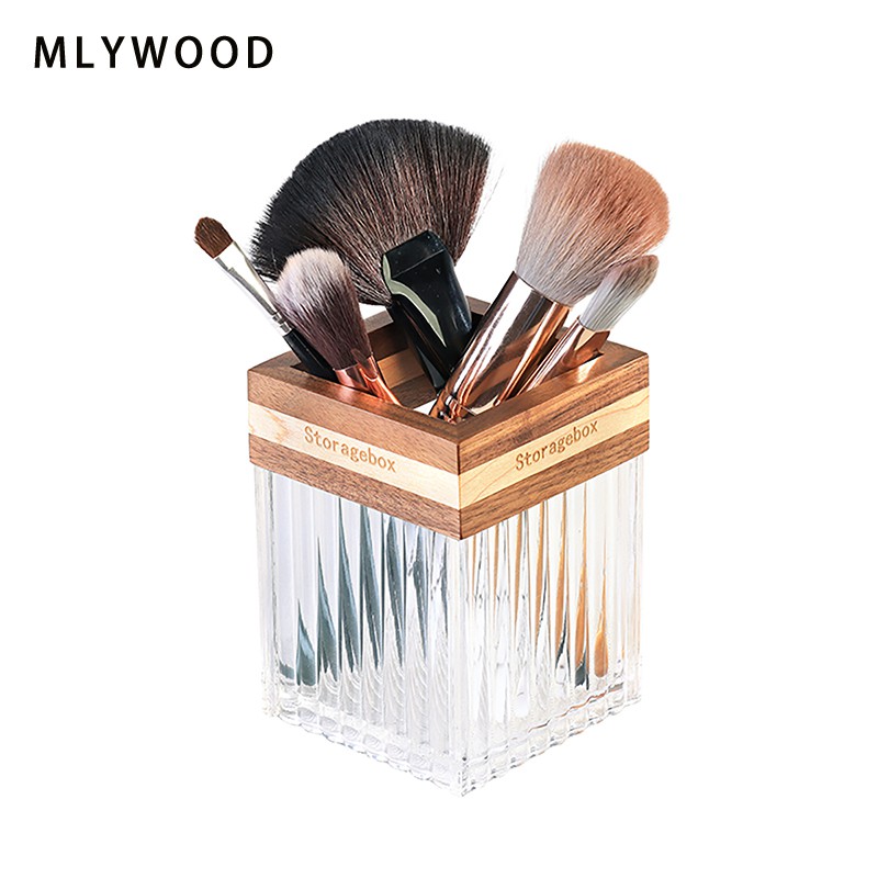 حامل فرشاة المكياج المربع